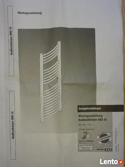 Grzejnik łazienkowy + dwa zawory grzejnikowe