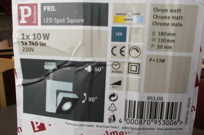 Lampa szynowa PAULMANN Spot Square 95300 VariLine 10W Haloge