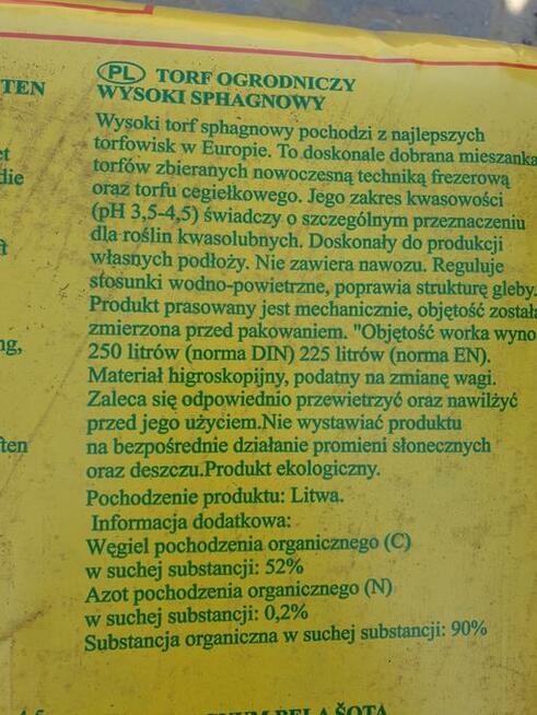 HIT Torf Kwaśny 250L borowka azalia iglak hortensja ziemia