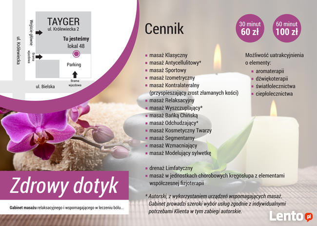 Zdrowy Dotyk - Gabinet Masażu TAYGER Płock ul. Królewiecka 2