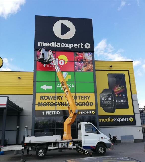 Podnośnik koszowy , zwyżka , wycinka drzew , mycie okien