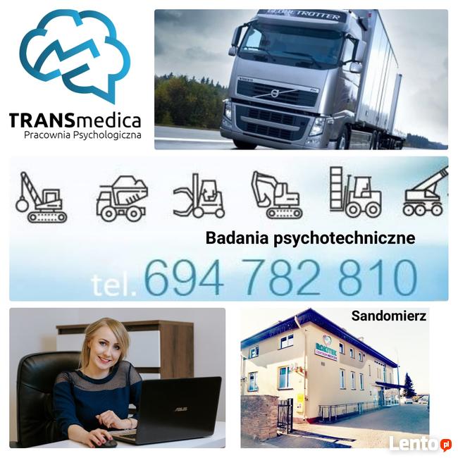 Badadnia psychotechniczne kierowców, psychotesty-Sandomierz