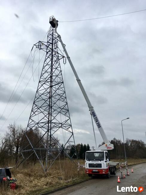 Podnośnik koszowy, zwyżka do 28 m, WYNAJEM