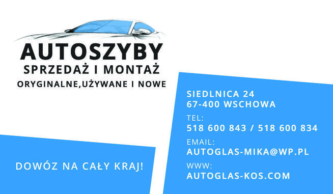 ORYGINALNE UŻYWANE i NOWE SZYBY SAMOCHODOWE.