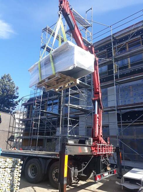 Transport HDS warszawa tir winda naczepa z wózkiem widłowym