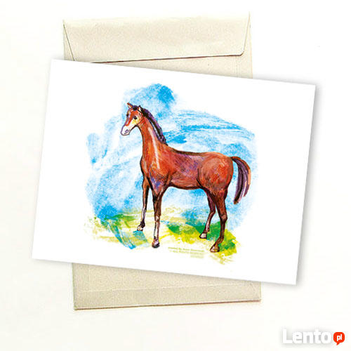 A4 obraz z koniem, obrazek do pokoju chłopca, plakat koń