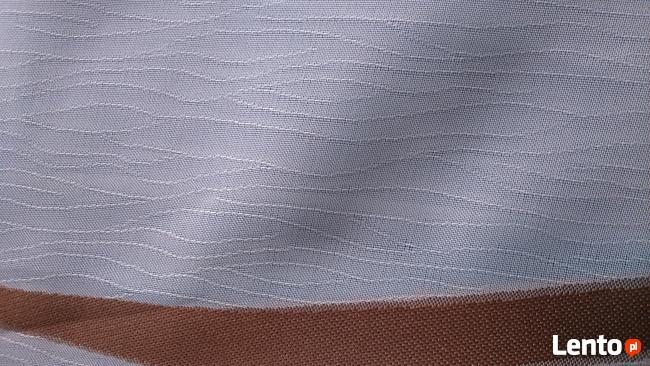 Woal kremowy fale atłasowe brąz+ecru wys.300 firana, firanka