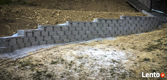 Pustaki oporowe mury ogrodowe łupane palisada wysoka