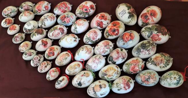 Jaja wielkanocne rękodzieło jajka gęsie wydmuszki kraszanki