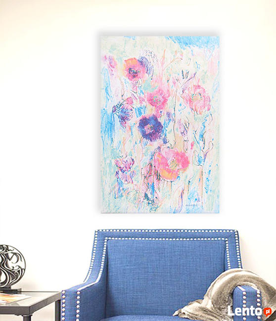 ładny obraz do sypialni, pastelowe kolory obraz nowoczesny