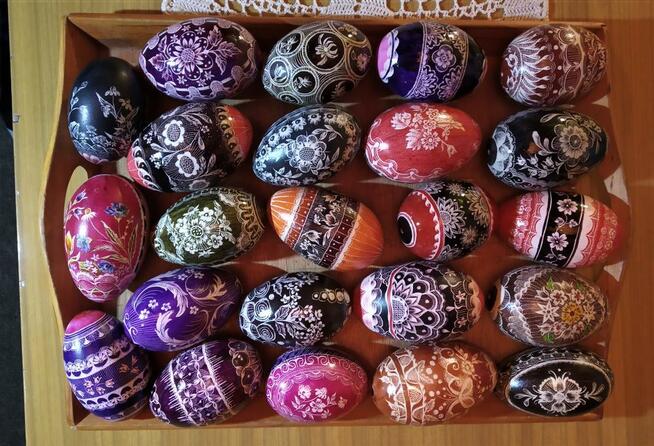 Jaja wielkanocne rękodzieło jajka gęsie wydmuszki kraszanki