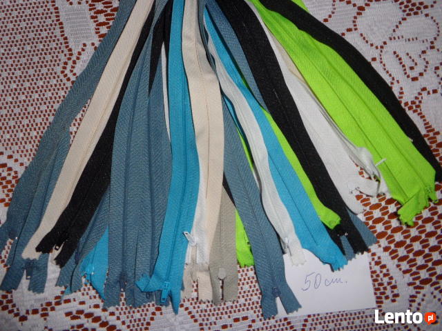 zamki błyskawiczne plastikowe 40cm.50cm.
