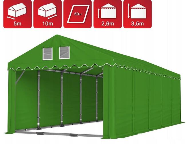 Namiot PRESTIGE 5x10-2,6m magazynowy handlowy wiata garaż