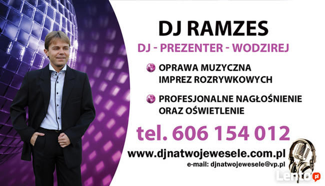 DJ RAMZES - dj wodzirej na wesele lub imprezę Rawicz
