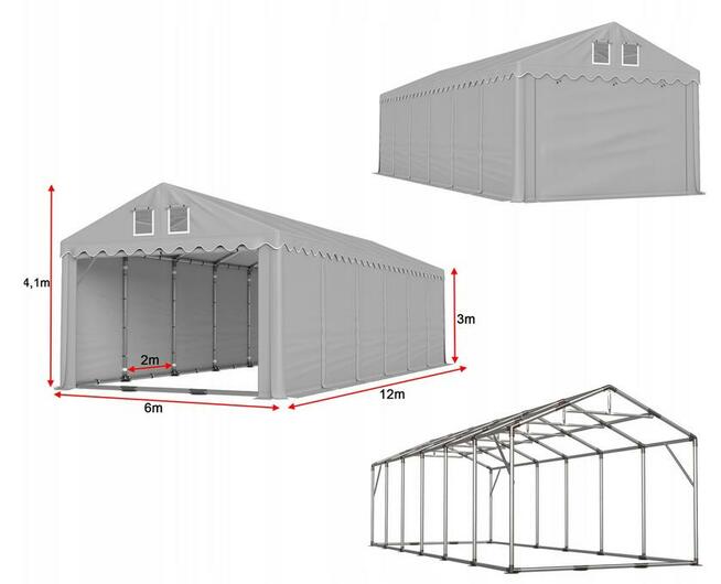 Namiot PRESTIGE 6x12 -3m magazynowy handlowy wiata garaż