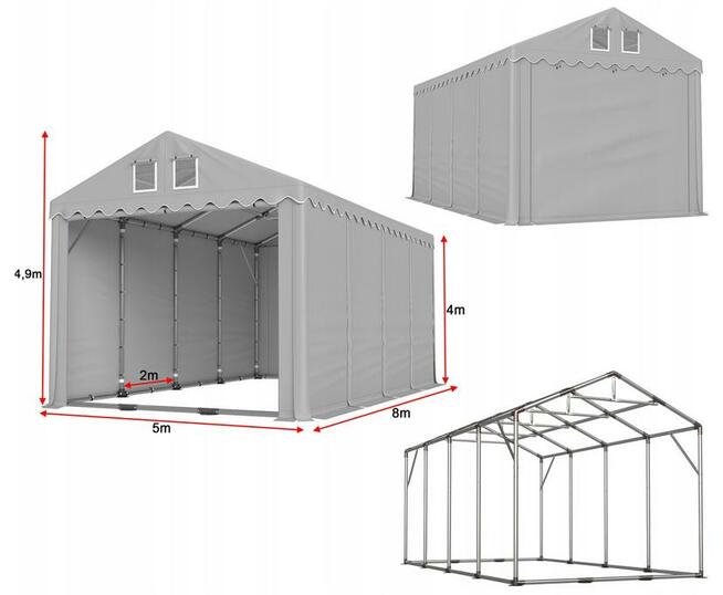Namiot PRESTIGE 5x8-4m magazynowy HALA PRZEMYSŁOWA magazyn