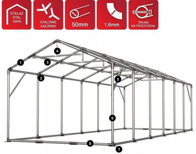 Namiot PRESTIGE 6x12 -3m magazynowy handlowy wiata garaż