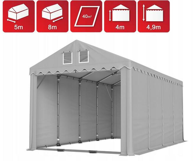 Namiot PRESTIGE 5x8-4m magazynowy HALA PRZEMYSŁOWA magazyn