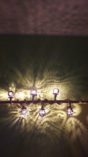Sznur ozdobny z liny jutowej i kokosów FIREBALLS lampa nocna