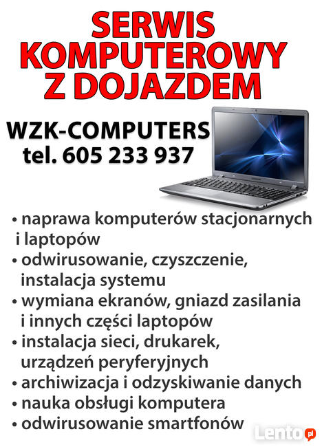 Serwis PC i Laptopy, Dojazd!