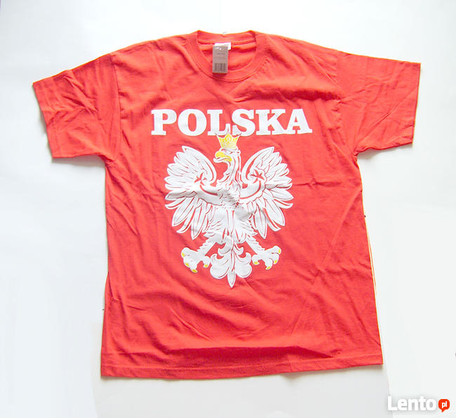 nowa koszulka z orzełkiem, czerwona koszulka z napisem Polsk