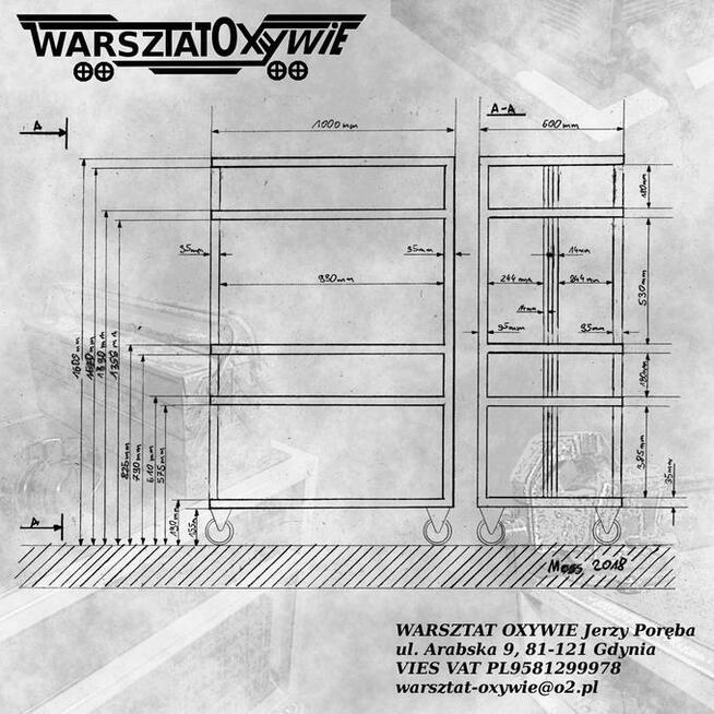 Metalowy Regał na Kółkach -Moss-