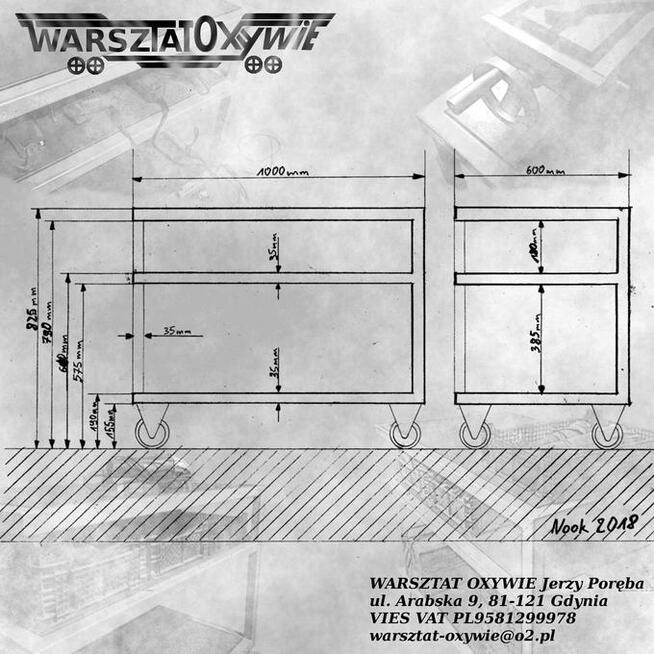 Metalowy Regał na Kółkach -Nook-