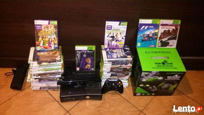 OKAZJA ! Konsola XBOX 360 SLIM +GRY+ KINECT +PAD+ KIEROWNICA