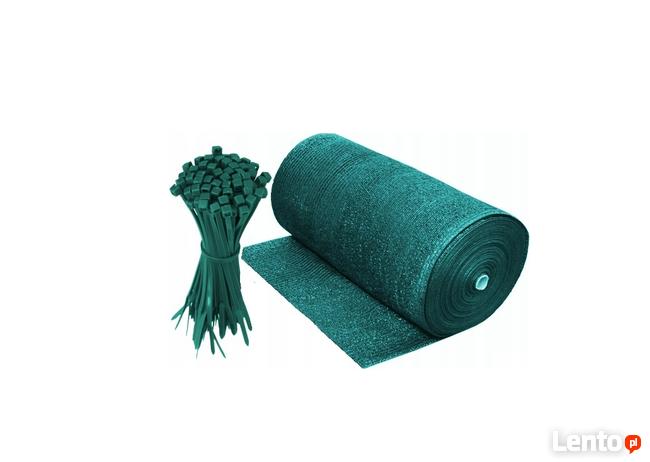 SIATKA cieniująca dzianina 90% cień 1,5x25 + opaski 200szt