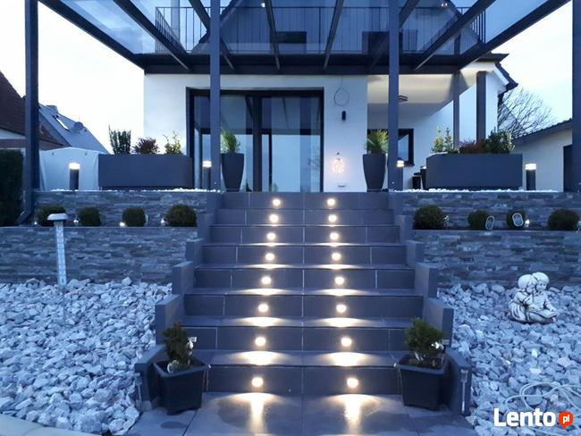 Zadaszenie tarasu, balustrady szklane, daszki szklane