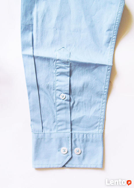 nowa koszula niebieska, męska niebieska koszula długi rękaw