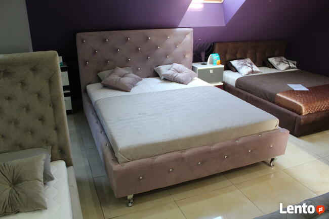 HIT Pikowane łóżko CARO 160x200 +materac i stelaż. Kolory !