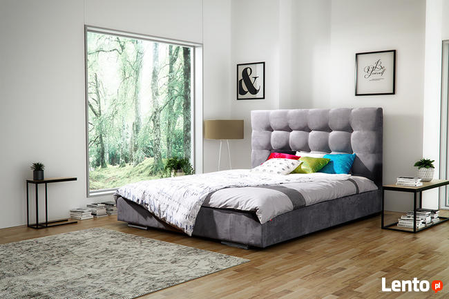 Pikowane łóżko Grey 140x200 + materac+ stelaż. Producent !!!