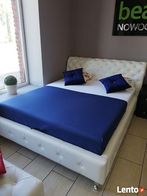 Najtaniej! Łóżko tapicerowane Chesterfield + 1 z 2 materacy!