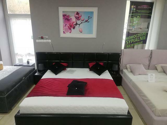 Nowość łóżko BLACK 160x200 + materac + 2 pufy + stelaż HIT !