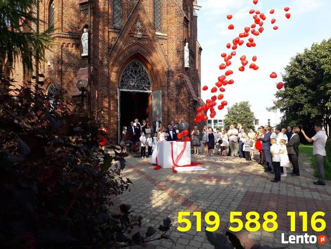 Pudło z balonami z helem prezent dla młdej pary balony pudło