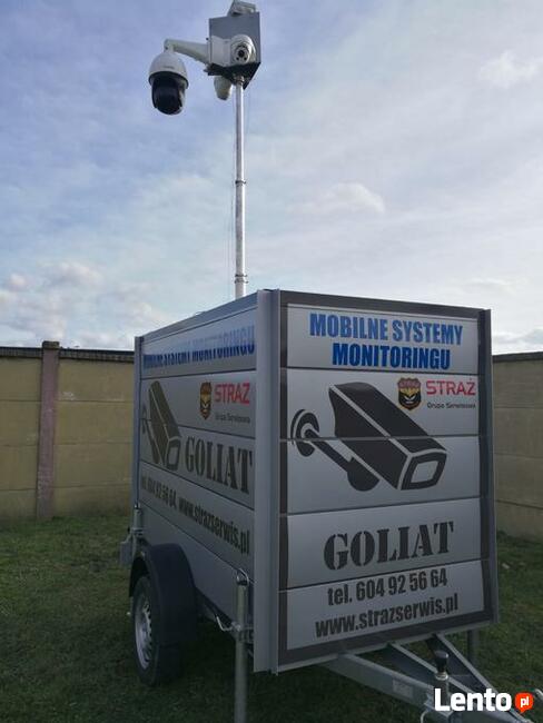 Przyczepka z monitoringiem - kamery alarm panele fotowolt.