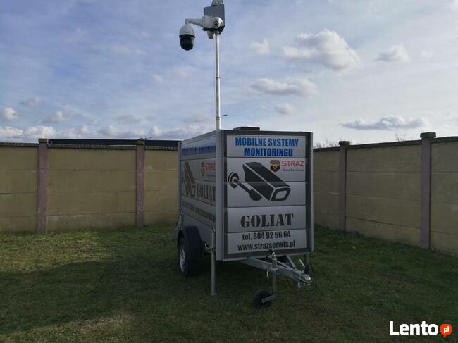 Przyczepka z monitoringiem - kamery alarm panele fotowolt.