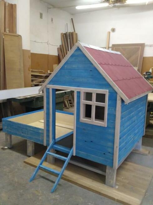 Drewniany domek dla dzieci, domek ogrodowy, malowany,