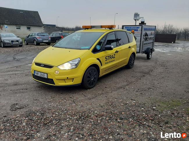 Przyczepka z monitoringiem - kamery alarm panele fotowolt.