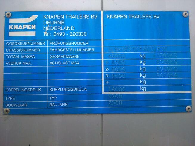 Knapen K200 Naczepa ruchoma podłoga walking floor KNAPEN