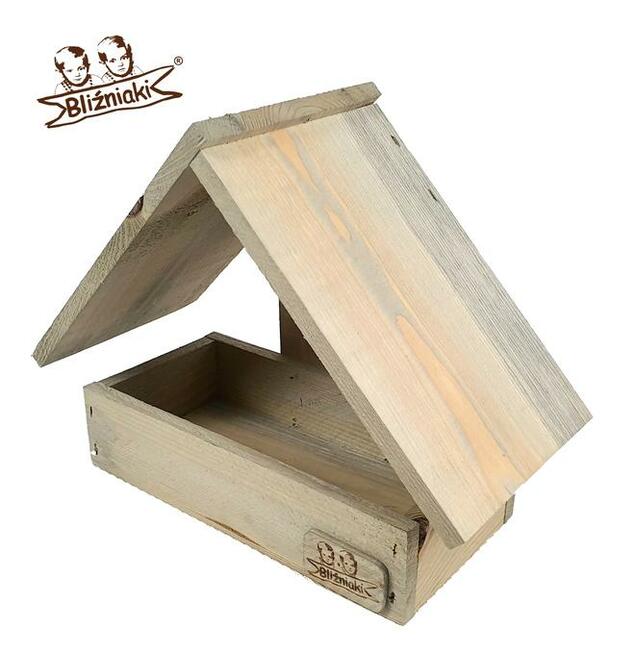 MAŁY KARMNIK dla ptaków na parapet lub na ścianę drewniany