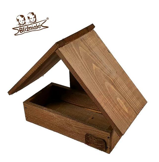 MAŁY KARMNIK dla ptaków na parapet lub na ścianę drewniany