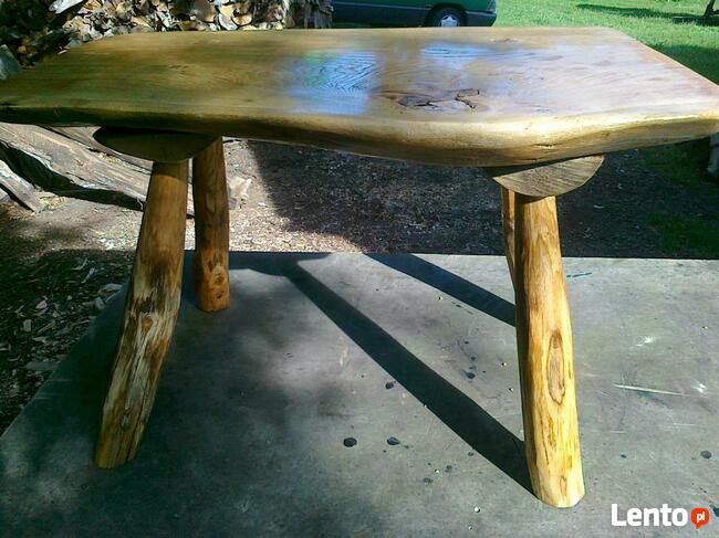 Ręcznie robione ławki stoły z drewna oryginalne