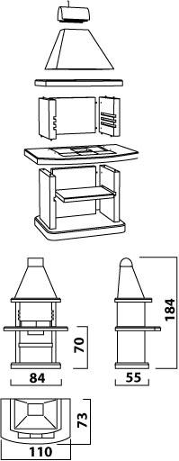 GRILL OGRODOWY NORMAN NOVERA - daszek nierdzewny