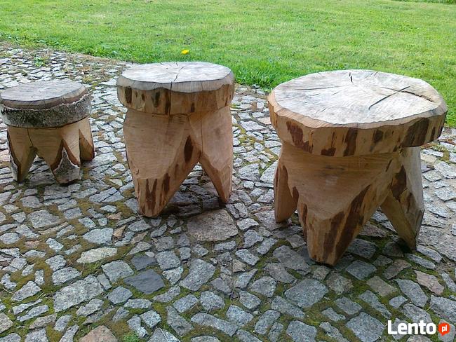 Ręcznie robione ławki stoły z drewna oryginalne