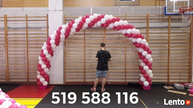 Weselna brama z balonów brama balonowa girlanda łuk hel led