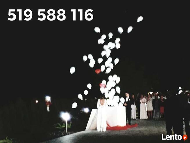 Ozdoby z balonów na wesele balony z helem led ledowe hel łuk