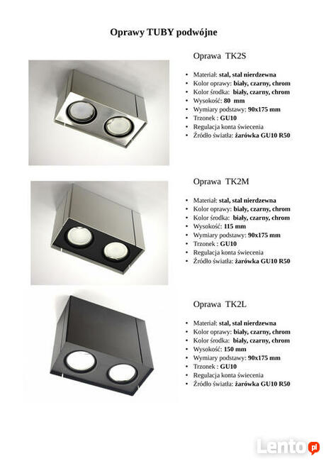 Lampy TUBY różne, prosto od producenta , oświetlenie