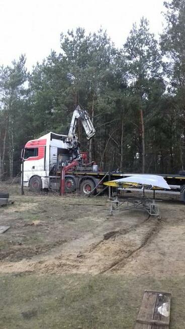 Transport HDS warszawa tir winda naczepa z wózkiem widłowym